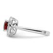 14k White Gold 1/4 carat Lab Grown Diamond VS/SI+ G+ January Birthstone Garnet Halo Ring, Size 7 - Birthstone Company