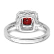 14k White Gold 1/4 carat Lab Grown Diamond VS/SI+ G+ January Birthstone Garnet Halo Ring, Size 7 - Birthstone Company