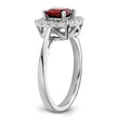 14k White Gold 1/4 carat Lab Grown Diamond VS/SI+ G+ January Birthstone Garnet Halo Ring, Size 7 - Birthstone Company