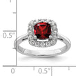 14k White Gold 1/4 carat Lab Grown Diamond VS/SI+ G+ January Birthstone Garnet Halo Ring, Size 7 - Birthstone Company