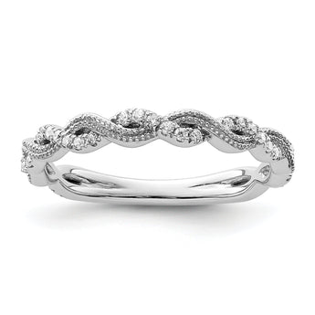14k White Gold 1/6 carat Lab Grown Diamond VS/SI+ G+ Complete Wedding Band
