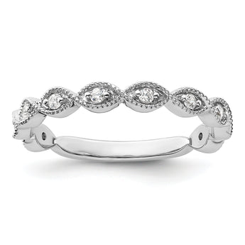 14k White Gold 1/6 carat Lab Grown Diamond VS/SI+ G+ Complete Wedding Band