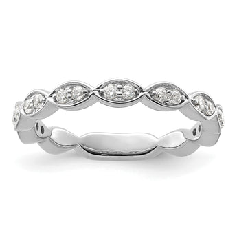 14k White Gold 1/4 carat Lab Grown Diamond VS/SI+ G+ Complete Fashion Band