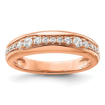 14k Rose Gold 3/8 carat Lab Grown Diamond VS/SI+ G+ Complete Fashion Band