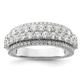 14k White Gold 1 1/2 carat Lab Grown Diamond VS/SI+ G+ Complete Fashion Band