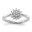 14k White Gold 1/4 carat Lab Grown Diamond VS/SI+ G+ Complete Cluster Ring