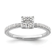 Two Promises 14k White Gold 1/2 carat Lab Grown Diamond VS/SI+ G+ Complete Cluster Engagement Ring