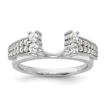 14k White Gold 1/2 carat Lab Grown Diamond VS/SI+ G+ Complete Ring Wrap
