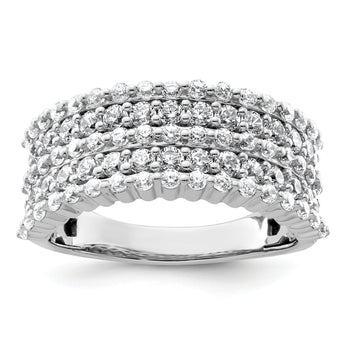 14k White Gold 1 1/2 carat Lab Grown Diamond VS/SI+ G+ Complete Fashion Band