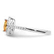 14k White Gold 1/5 carat Lab Grown Diamond VS/SI+ G+ and Citrine November Birthstone Ring, Size 7 - Birthstone Company