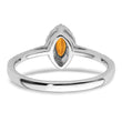 14k White Gold 1/5 carat Lab Grown Diamond VS/SI+ G+ and Citrine November Birthstone Ring, Size 7 - Birthstone Company