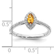 14k White Gold 1/5 carat Lab Grown Diamond VS/SI+ G+ and Citrine November Birthstone Ring, Size 7 - Birthstone Company