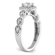14k White Gold 7/8 carat Lab Grown Diamond VS/SI+ G+ Round Complete Halo Engagement Ring, Size 7 - Birthstone Company