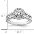 14k White Gold 1 carat Lab Grown Diamond VS/SI+ G+ Round Complete Halo Engagement Ring, Size 7 - Birthstone Company