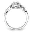 14k White Gold 5/8 carat Lab Grown Diamond VS/SI+ G+ Round Complete Fancy Halo Engagement Ring, Size 7 - Birthstone Company