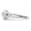 14k White Gold 5/8 carat Lab Grown Diamond VS/SI+ G+ Round Complete Fancy Halo Engagement Ring, Size 7 - Birthstone Company