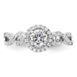14k White Gold 5/8 carat Lab Grown Diamond VS/SI+ G+ Round Complete Fancy Halo Engagement Ring, Size 7 - Birthstone Company