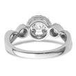 14k White Gold 5/8 carat Lab Grown Diamond VS/SI+ G+ Round Complete Fancy Halo Engagement Ring, Size 7 - Birthstone Company
