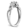 14k White Gold 5/8 carat Lab Grown Diamond VS/SI+ G+ Round Complete Fancy Halo Engagement Ring, Size 7 - Birthstone Company