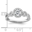 14k White Gold 5/8 carat Lab Grown Diamond VS/SI+ G+ Round Complete Fancy Halo Engagement Ring, Size 7 - Birthstone Company