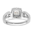 14k White Gold 3/4 carat Lab Grown Diamond VS/SI+ G+ Round Complete Halo Engagement Ring, Size 7 - Birthstone Company