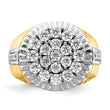 10k Two-Tone 2 carat Lab Grown Diamond VS/SI+ G+ Complete Men's Cluster Ring, Size 10 - Birthstone Company