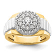 14k Two-Tone 1 1/4 carat Lab Grown Diamond VS/SI+ G+ Complete Cluster Men's Ring, Size 10 - Birthstone Company