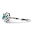 Pure Serenity 14k White Gold 1/5 carat Lab Grown Diamond VS/SI+ G+ and Lab Created Paraiba Ring, Size 7 - Birthstone Company