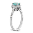 Pure Serenity 14k White Gold 1/5 carat Lab Grown Diamond VS/SI+ G+ and Lab Created Paraiba Ring, Size 7 - Birthstone Company