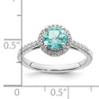 Pure Serenity 14k White Gold 1/5 carat Lab Grown Diamond VS/SI+ G+ and Lab Created Paraiba Ring, Size 7 - Birthstone Company