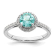 Pure Serenity 14k White Gold 1/5 carat Lab Grown Diamond VS/SI+ G+ and Lab Created Paraiba Ring