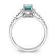 Pure Serenity 14k White Gold 1/5 carat Lab Grown Diamond VS/SI+ G+ and Lab Created Paraiba Ring, Size 7 - Birthstone Company