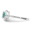 Pure Serenity 14k White Gold 1/5 carat Lab Grown Diamond VS/SI+ G+ and Lab Created Paraiba Ring, Size 7 - Birthstone Company