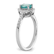 Pure Serenity 14k White Gold 1/5 carat Lab Grown Diamond VS/SI+ G+ and Lab Created Paraiba Ring, Size 7 - Birthstone Company