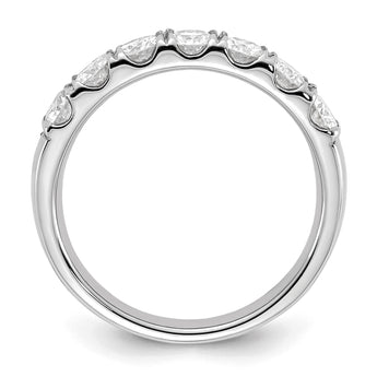 14k White Gold 1 carat Lab Grown Diamond VS/SI+ G+ Seven Stone Complete Band - Birthstone Company