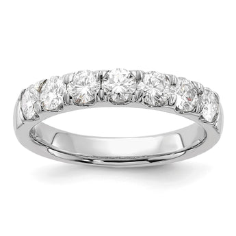 14k White Gold 1 carat Lab Grown Diamond VS/SI+ G+ Seven Stone Complete Band - Birthstone Company
