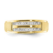 10k 1/5 carat Lab Grown Diamond VS/SI+ G+ Complete Double Row Men's Ring, Size 10 - Birthstone Company