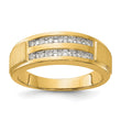 10k 1/5 carat Lab Grown Diamond VS/SI+ G+ Complete Double Row Men's Ring, Size 10 - Birthstone Company