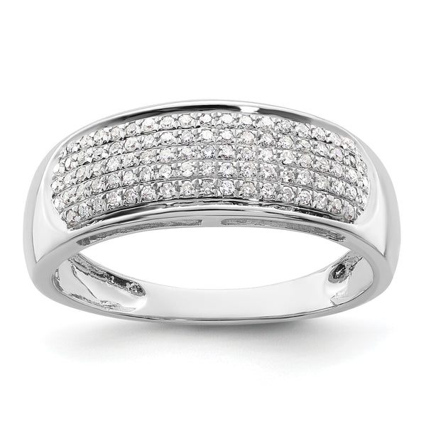 14k White Gold 1/4 carat Lab Grown Diamond VS/SI+ G+ Complete Ladies Band, Size 7 - Birthstone Company
