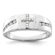 14k White Gold 1/4 carat Lab Grown Diamond VS/SI+ G+ Complete Cross Men's Band, Size 10 - Birthstone Company