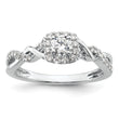 14k White Gold 1/2 carat Lab Grown Diamond VS/SI+ G+ Round Complete Bypass Engagement Ring, Size 7 - Birthstone Company