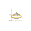 14K Polished Diamond and Aquamarine Twisted Ring, Size 7 - Birthstone Company