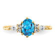 14K Polished Diamond and Blue Topaz Twisted Ring, Size 7 - Birthstone Company