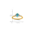 14K Polished Diamond and Blue Topaz Twisted Ring, Size 7 - Birthstone Company