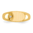 14k 6.5x11.0mm AA Diamond Open Back Signet Ring - Birthstone Company