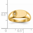 14k 6.5x11.0mm AA Diamond Open Back Signet Ring - Birthstone Company