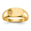 14k 6.5x11.0mm AA Diamond Open Back Signet Ring - Birthstone Company