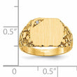 14k 11.5x10.0mm AA Diamond Closed Back Signet Ring, Size 6 - Birthstone Company