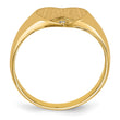 14k .005ct. Diamond Closed Back 9.0x9.0mm Heart Signet Ring - Birthstone Company