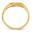 14k .01ct. Diamond 7.0x10.0mm Open Back Heart Signet Ring - Birthstone Company